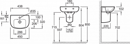 Мини-раковина Jacob Delafon Odeon Up E4760-00 45 см фото