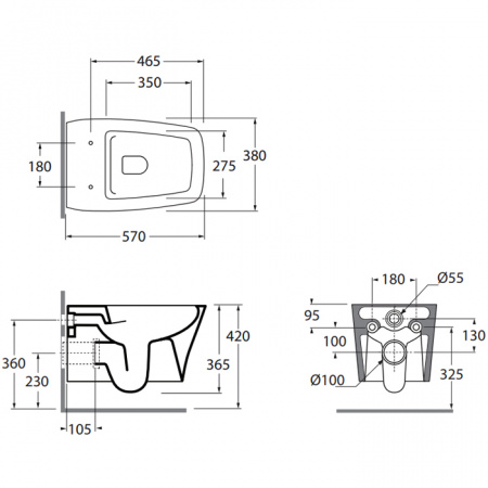 Унитаз подвесной Azzurra Hera HEVKSPE00000BI фото
