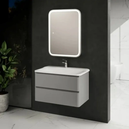 Тумба под раковину Aquame S4 AQM900480GM 80 см, серая фото