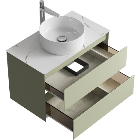 Тумба под накладную раковину Aqwella Geometria 80 GE01082SH зеленый шалфей фото