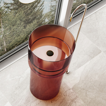 Напольная раковина из полиэфирной смолы Abber Kristall AT2701Opal фото