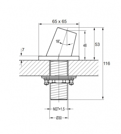 Переходник-держатель душевой лейки Omnires H13BL черный фото