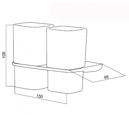 Двойной стеклянный стакан для зубных щеток Am.Pm Inspire A50343464 фото