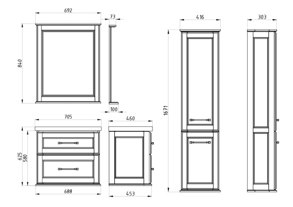 Зеркало ASB Woodline Венеция 70 11940 фото