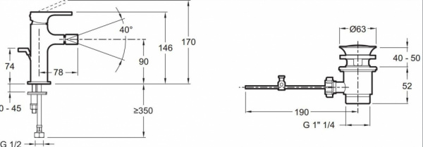Смеситель для биде Jacob Delafon Strayt Mini E8777-CP фото