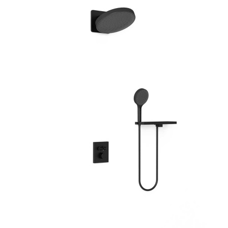 Душевая система скрытого монтажа с термостатом Vincea Inspire VSFW-3I21MT3RMB черная матовая фото