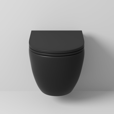 Унитаз подвесной Grossman GR-4455BMSQ с сиденьем, черный матовый фото