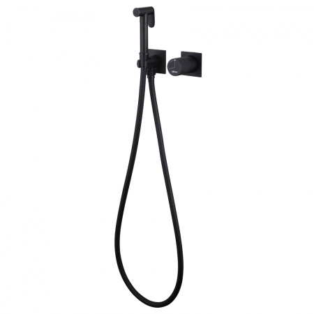 Гигиенический душ со смесителем Abber Rund AF8725B черный матовый фото