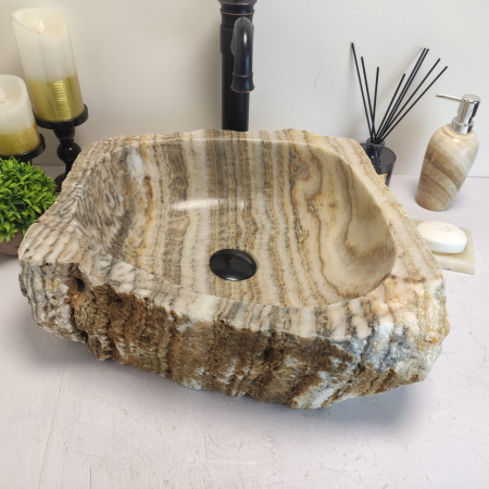 Накладная раковина из оникса Erozy Grey EO-00655 (45*43*15см) фото