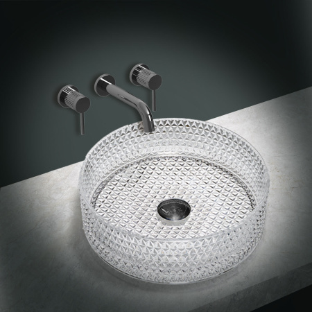 Накладная раковина из стекла Vincea VBS-5GL01 40x40 прозрачная фото