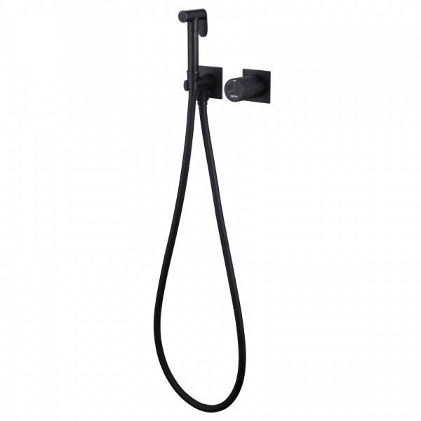 Гигиенический душ со смесителем Abber Rund AF8725B черный матовый фото