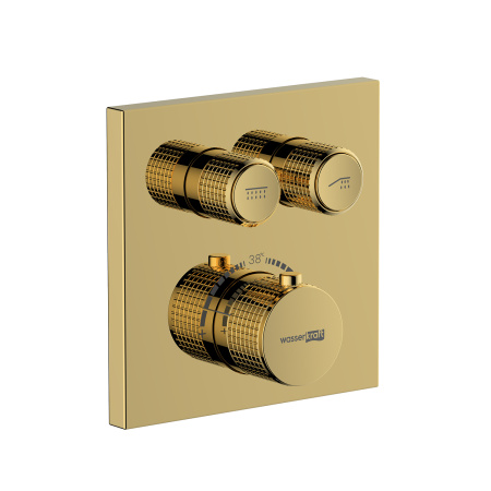 Смеситель для ванны и душа WasserKRAFT Sauer 7148 Thermo глянцевое золото фото