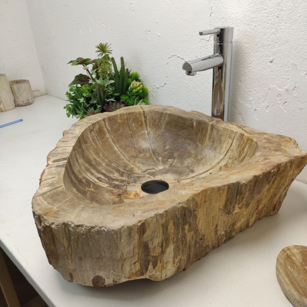 Накладная раковина из окаменелого дерева Fossil Basin OD-01248 (54*53*15) фото