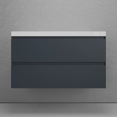 Тумба подвесная под раковину Style Line Манхэттен 100 ЛС-00002357 графит фото