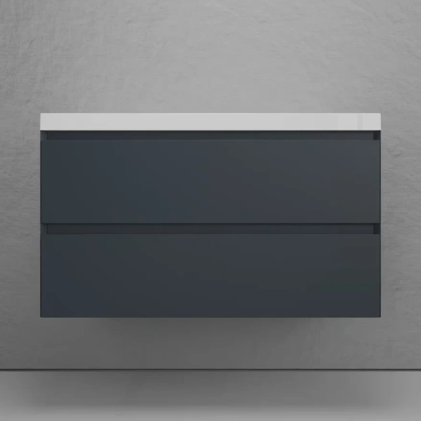 Тумба подвесная под раковину Style Line Манхэттен 100 ЛС-00002357 графит фото