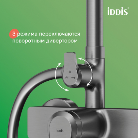 Душевая система Iddis Parker PARGM3Fi06 графит матовый фото