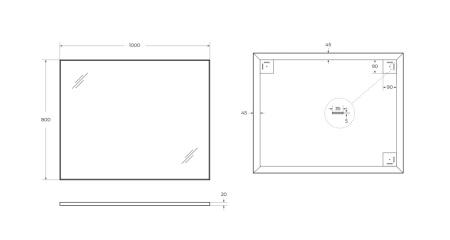 Зеркало в алюминиевой раме BelBagno SPC-AL-1000-800 100x80 фото