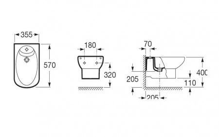 Биде подвесное Roca Dama Senso 357515000 фото
