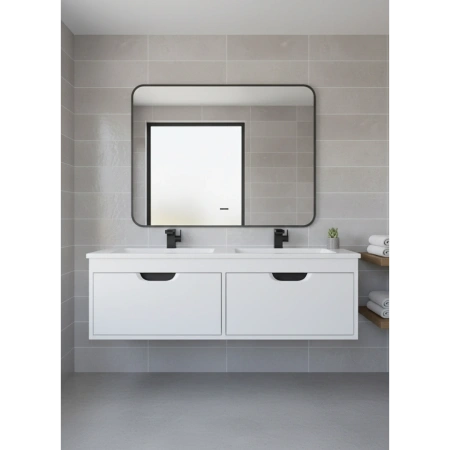 Тумба под двойную раковину Uperwood Modul 120 TModul120WG белая/графит фото