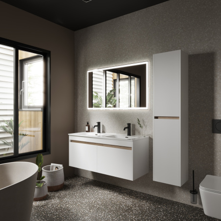 Тумба под раковину Sancos Smart SM120-2W белый глянец фото