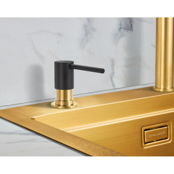 Дозатор для моющего средства Milacio MCU.934.BGD черный/золото фото