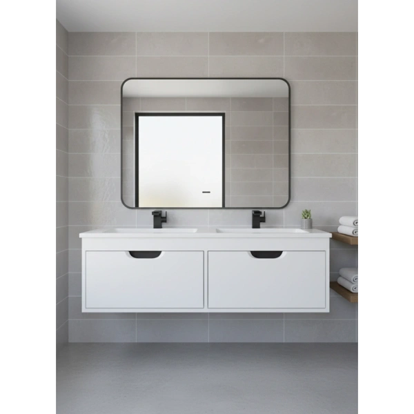 Тумба под двойную раковину Uperwood Modul 120 TModul120WG белая/графит фото