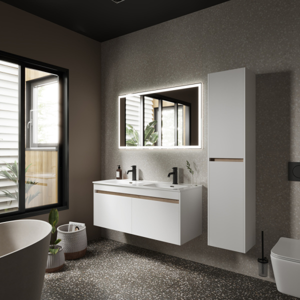 Тумба под раковину Sancos Smart SM120-2W белый глянец фото