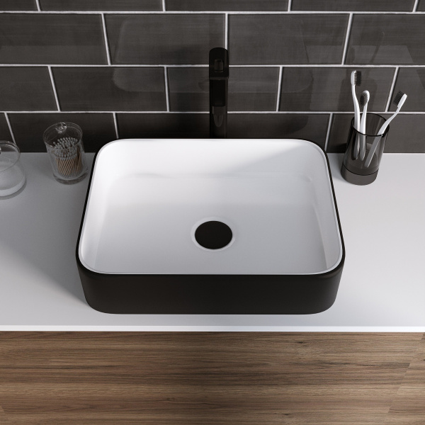 Накладная раковина Grossman Color GR-4043BW 50x39 фото