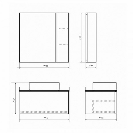 Тумба Comforty Эдинбург-75 с раковиной Comforty T-Y9378 фото