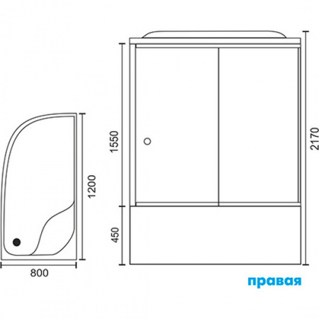 Душевая кабина Royal Bath ВК RB8120BK2-M-CH 120x80 R фото
