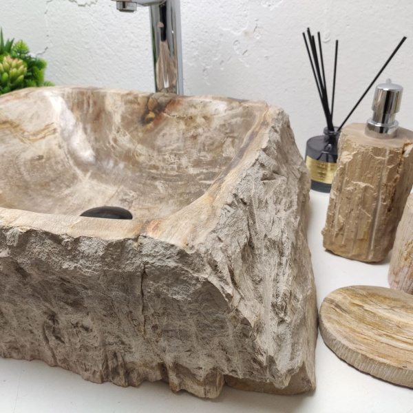 Накладная раковина из окаменелого дерева Fossil Basin OD-01258 (48*40*17) фото