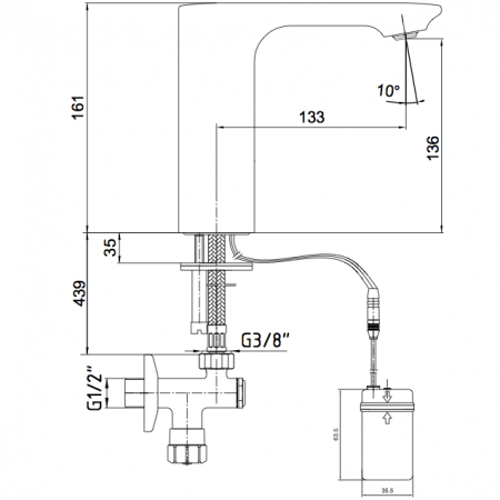 Термостат для раковины E.C.A. Photocell 108108037 фото