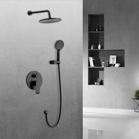 Душевая система скрытого монтажа Vincea Esse VSFW-1E1MB черная матовая фото