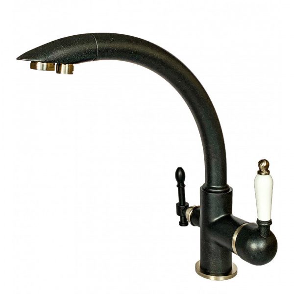 Смеситель для кухни с подключением фильтра Milacio Castellon Ceramic MC.513.ASN антрацит/сатин фото