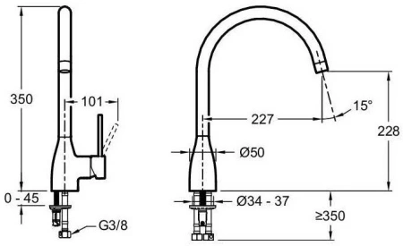 Смеситель для кухни Jacob Delafon Mariette E23303-CP фото
