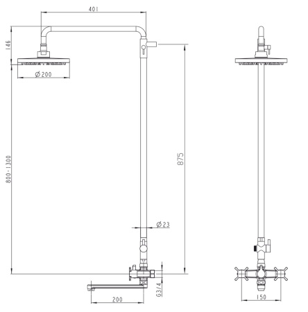 Душевая система (стойка) Kaiser Cuatro 58182 фото