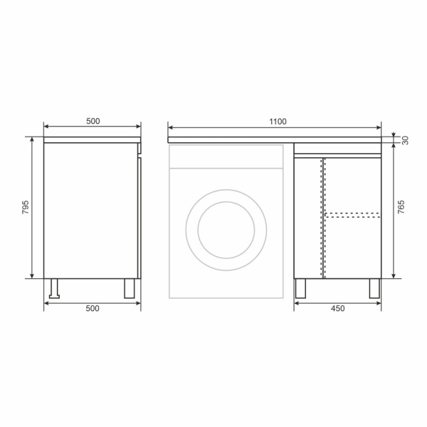 Тумба под стиральную машину Uperwood Magenta 5930205167 черная фото