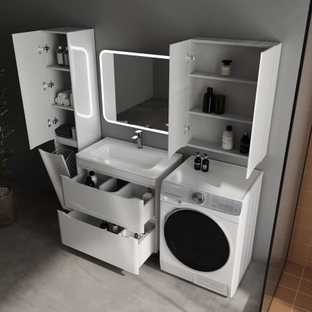 Тумба под раковину Style Line Бергамо мини 80 СС-00002512 антискрейтч, белый глянец фото