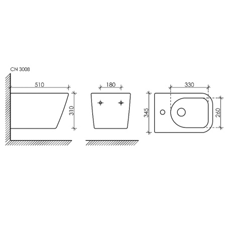 Биде Ceramica Nova Metric CN3008 подвесное Белое фото