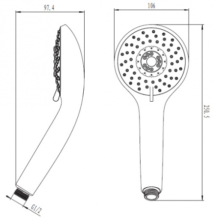 Душевая лейка Damixa Space Plus 760200200 фото