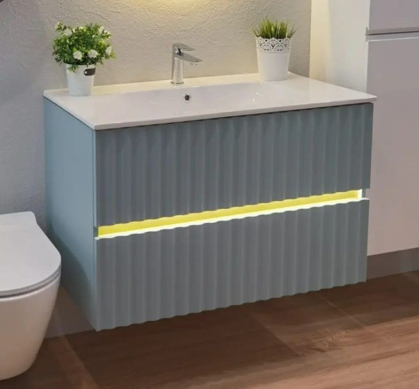 Тумба под раковину Art&Max Elegant AM-ELEGANT-900-2C-SO-NG-P ниагара / с подсветкой фото