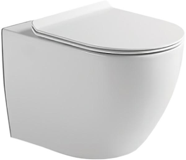 Комплект подвесной унитаз с инсталляцией SantiLine SL-5005T безободковый, с микролифтом, система смыва Tornado + Инсталляция SantiLine SL-01 с кнопкой смыва хром фото