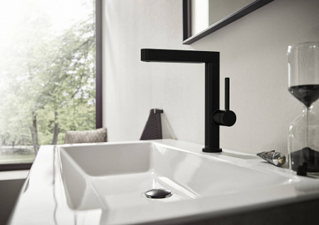 Смеситель для раковины Hansgrohe Finoris 76060670 черный матовый фото