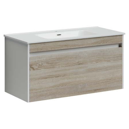 Тумба под раковину Sancos Smart SM100E дуб бардолино/белый фото