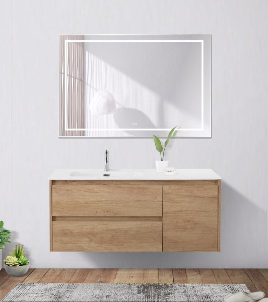 Зеркало с подсветкой, сенсорным выключателем и подогревом BelBagno SPC-KRAFT-1200-800-LED-TCH-WARM 120x80 сатин фото