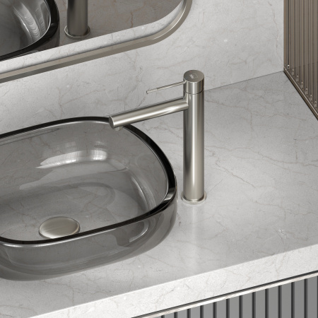 Высокий смеситель для раковины Timo Saona 2311/13F Никель фото