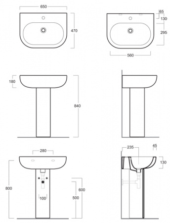 Пьедестал для раковины Simas E-Line CN200bi фото
