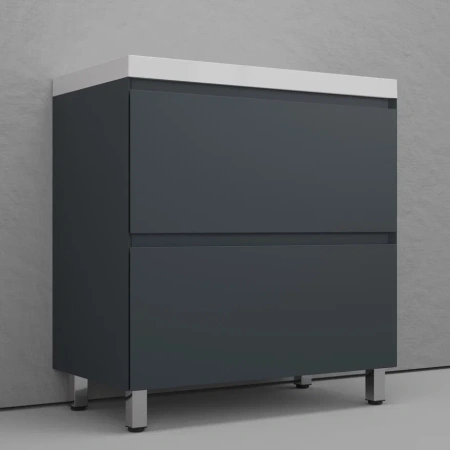 Тумба напольная под раковину Style Line Манхэттен 80 ЛС-00002372 графит фото