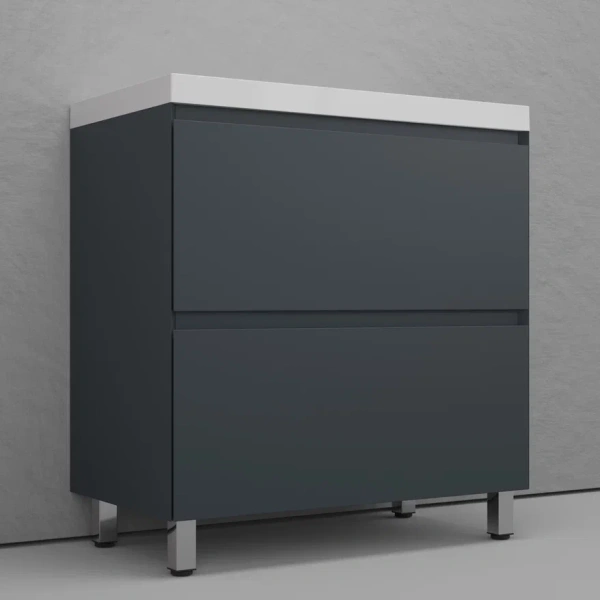 Тумба напольная под раковину Style Line Манхэттен 80 ЛС-00002372 графит фото