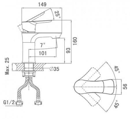 Смеситель для раковины D&K Reisling Rhein DA1272101 фото